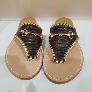 NIB Palm Beach Sandals Brown Croc Horse Bit